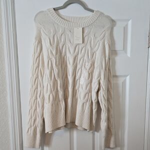a new day Cream Cable Knit Sweater